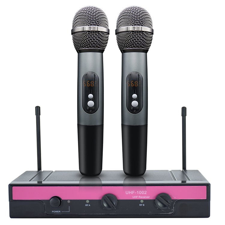 Portable Mics UHF Cordless Wireless Microphone System Audio Video Equipments And Receiver For Speech, Conference, Party, KTV