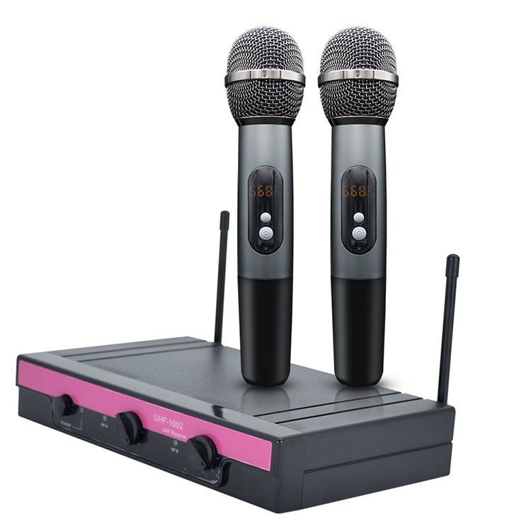 Portable Mics UHF Cordless Wireless Microphone System Audio Video Equipments And Receiver For Speech, Conference, Party, KTV