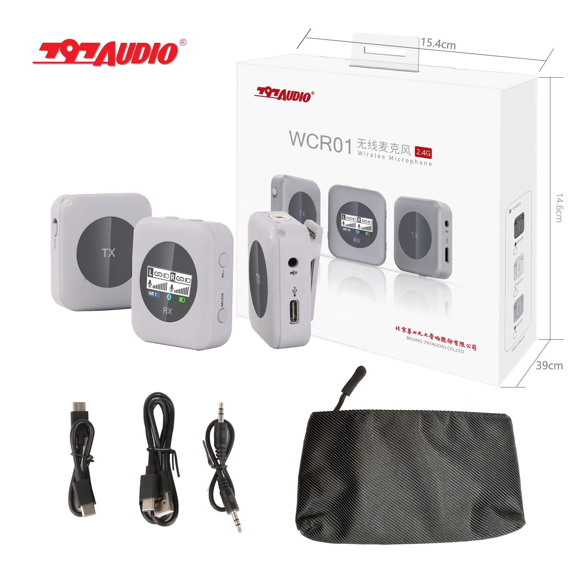 797Audio AWCR01 2.4G Wireless Microphone Dual Channel Wireless Handheld Microphone Plastic Radio & Tv Broadcasting Equipment