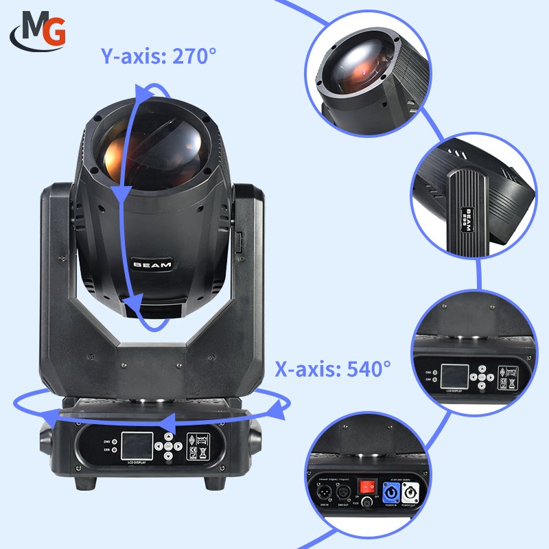 Mglight 295W Sharpy Beam 295 9R Wide Beam Light Prism Moving Head Beam Light for DJ Disco Wedding Stage