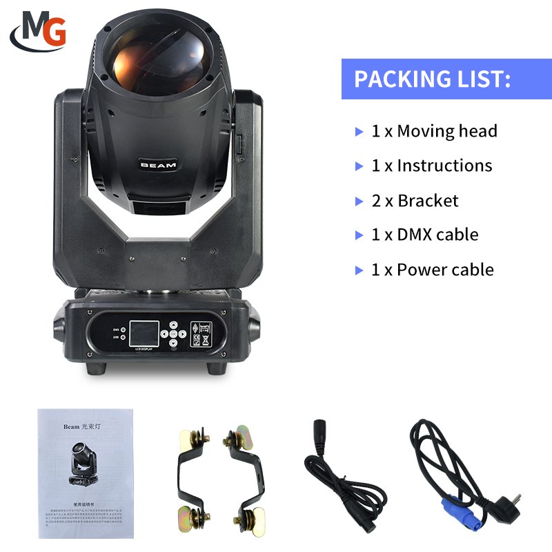 Mglight 295W Sharpy Beam 295 9R Wide Beam Light Prism Moving Head Beam Light for DJ Disco Wedding Stage
