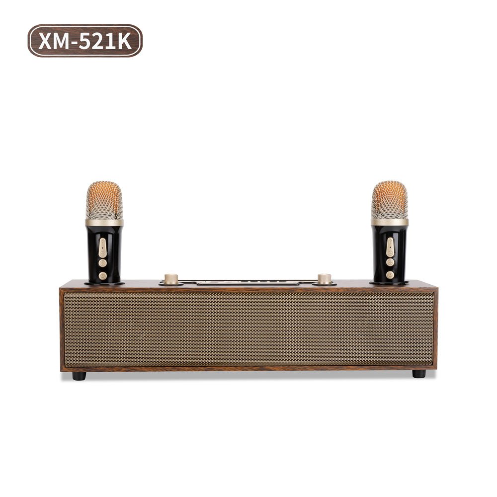Wireless mic Wooden super bass stereo HIFI karaoke Speaker FM radio support TF/USB active home DJ party professinal speakers