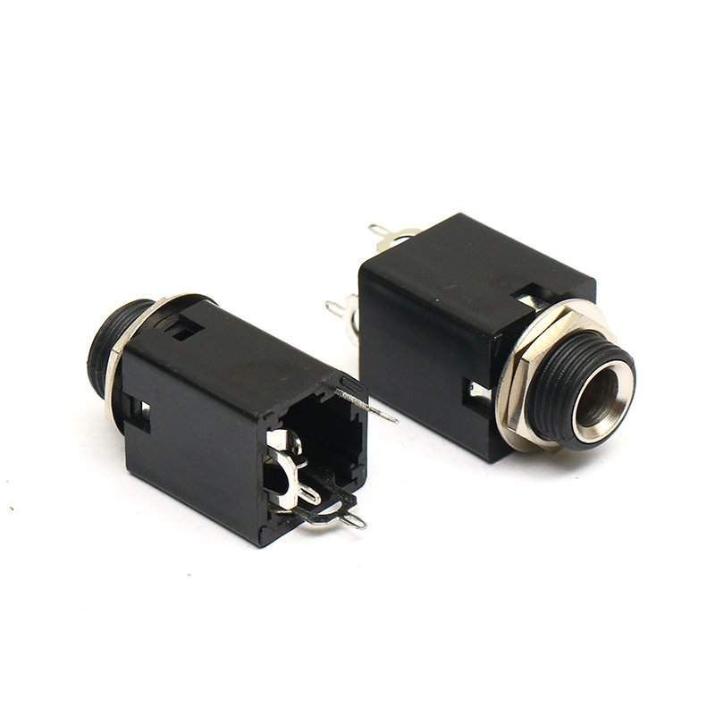 Full Custom OEM Free Sample Fine Copper 3-6-Pin 6.35 Connector Socket Audio threaded Power Amplifier Mixer Sound Stage Lighting