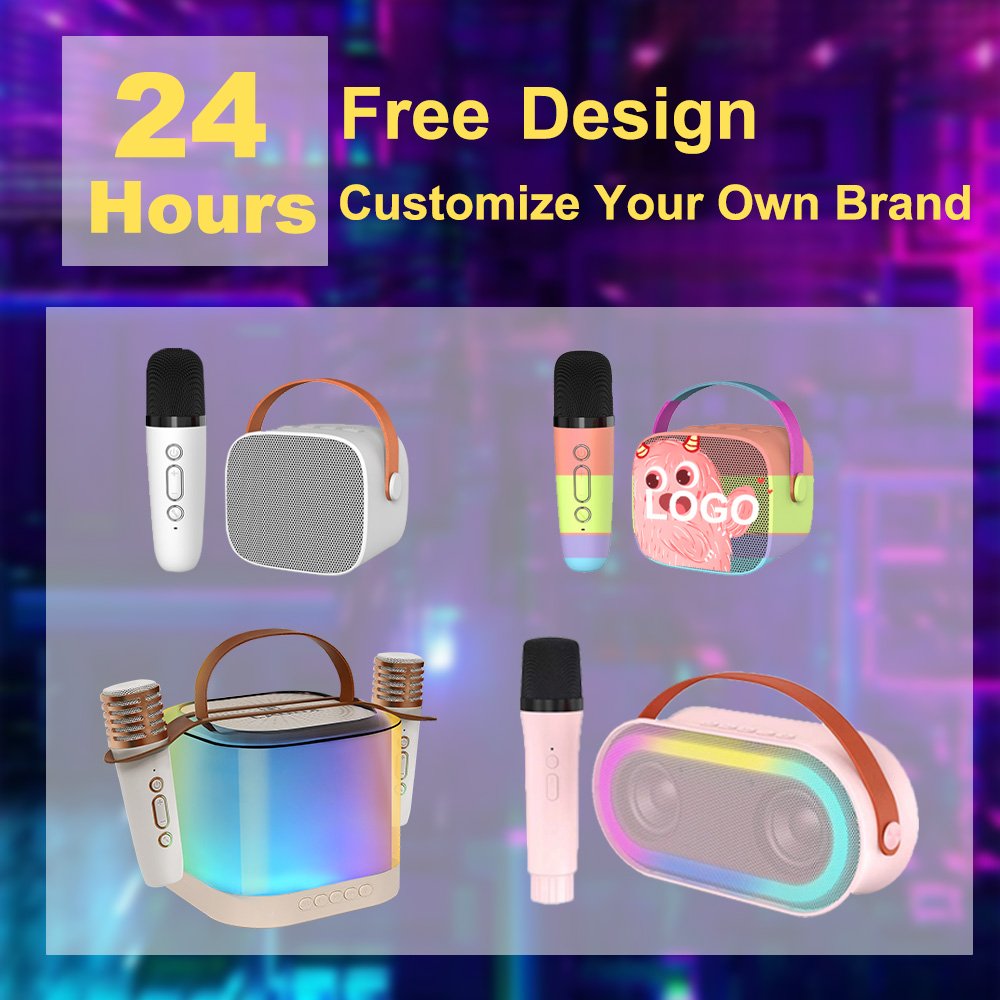 Hot sale Portable with microphone sound equipment studio home party KTV wireless with mic and bluetooth karaoke speakers