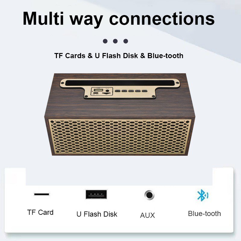 5W portable wireless wooden wireless speaker outdoor cell phone mobile phone holder