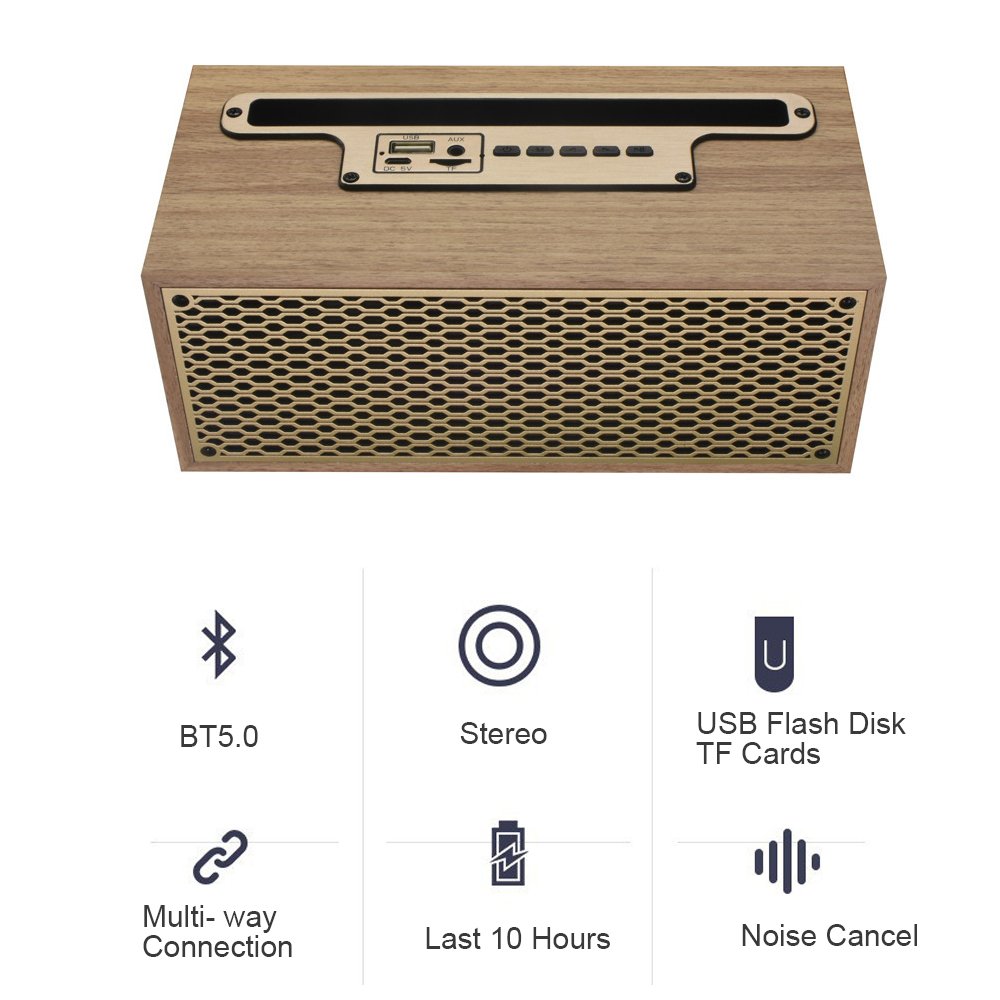 5W portable wireless wooden wireless speaker outdoor cell phone mobile phone holder
