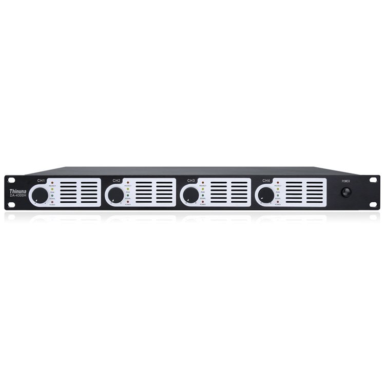 Thinuna DA-4300 Commercial PA Public Address Audio System Four Channel Digital Professional 1U Class D Audio Power Amplifiers