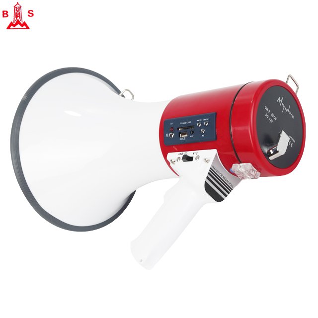 50W megafone with USB / SD socket & 3.5mm AUX cable hole for public address safety alarm use high power big speaker megaphone