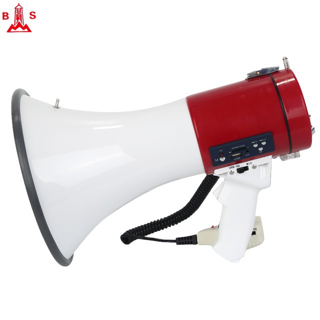 50W megafone with USB / SD socket & 3.5mm AUX cable hole for public address safety alarm use high power big speaker megaphone