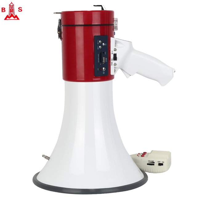 50W megafone with USB / SD socket & 3.5mm AUX cable hole for public address safety alarm use high power big speaker megaphone