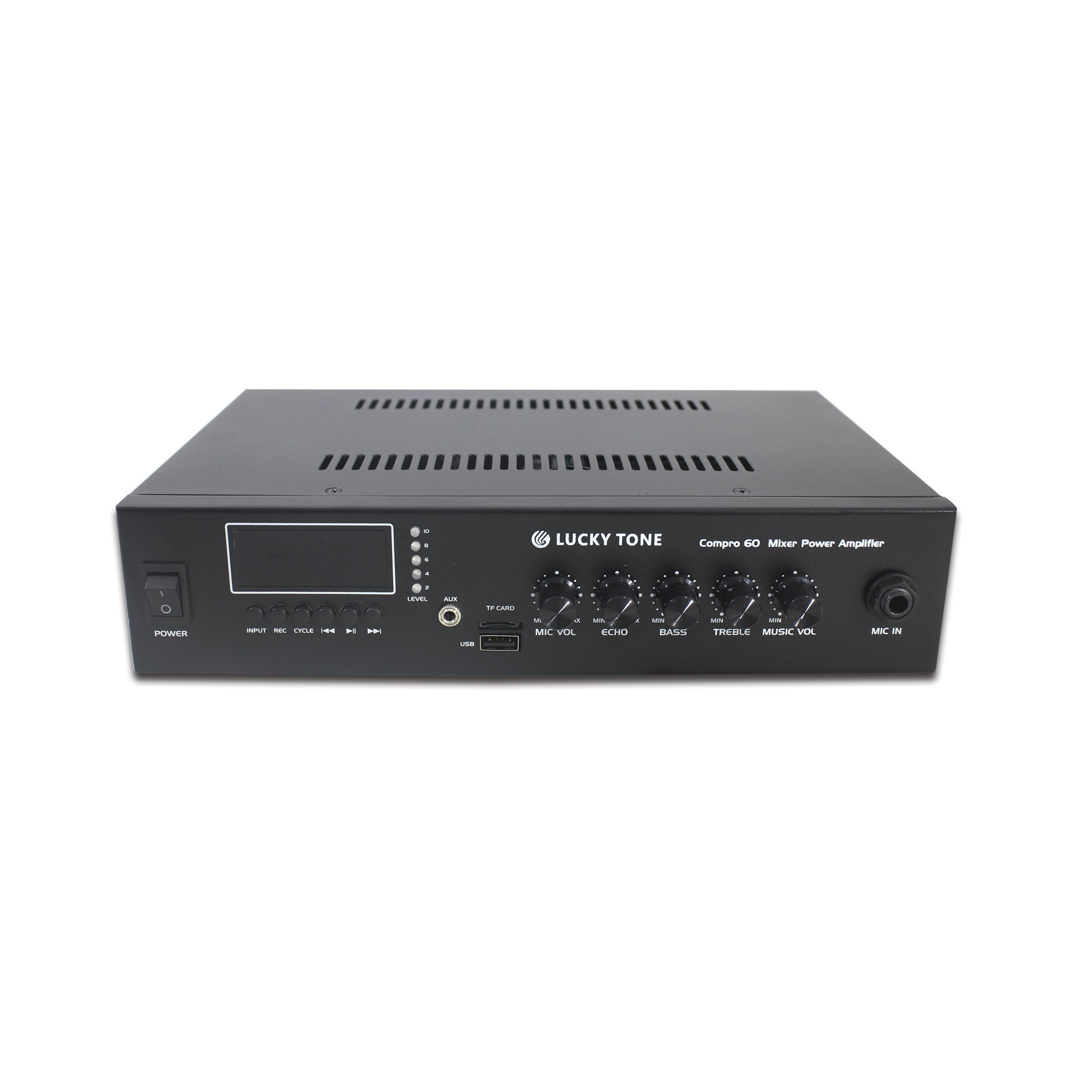 Mixer Power Amplifier with USB, Tuner, Bluetooth and 12 to 24VDC back up battery input; 100VAC-240VAC version