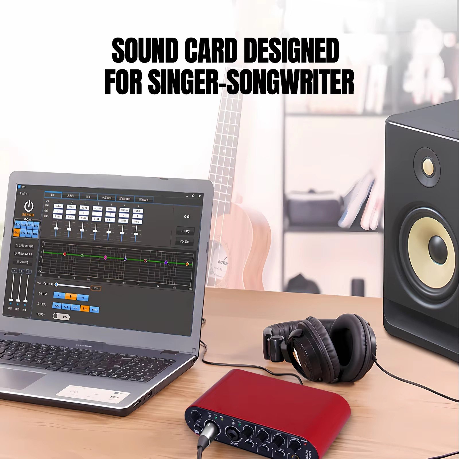 2024 New Design 2 Channel 24 Bit 192Khz Audio Interface USB Professional M-audio Sound Card For Studio Recording