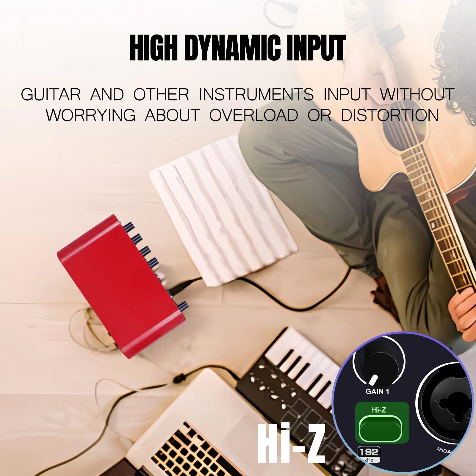 2024 New Design 2 Channel 24 Bit 192Khz Audio Interface USB Professional M-audio Sound Card For Studio Recording