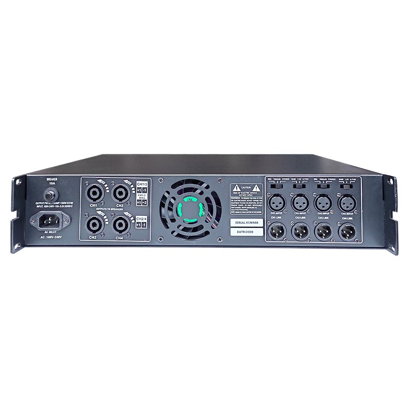 Premium 6000W 4-Channel Amplifier: Variable Power Supply, Green Audio Power, PFC, Solid Aluminum Heat Sink