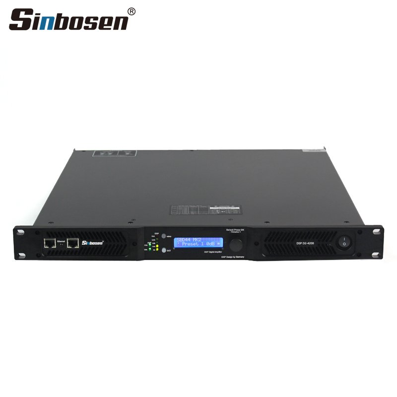 Pro High Power Gallium Nitride Low Noise D2-4200 Built-In Dsp High Power Subwoofer Digital Class D Professional Audio Amplifier