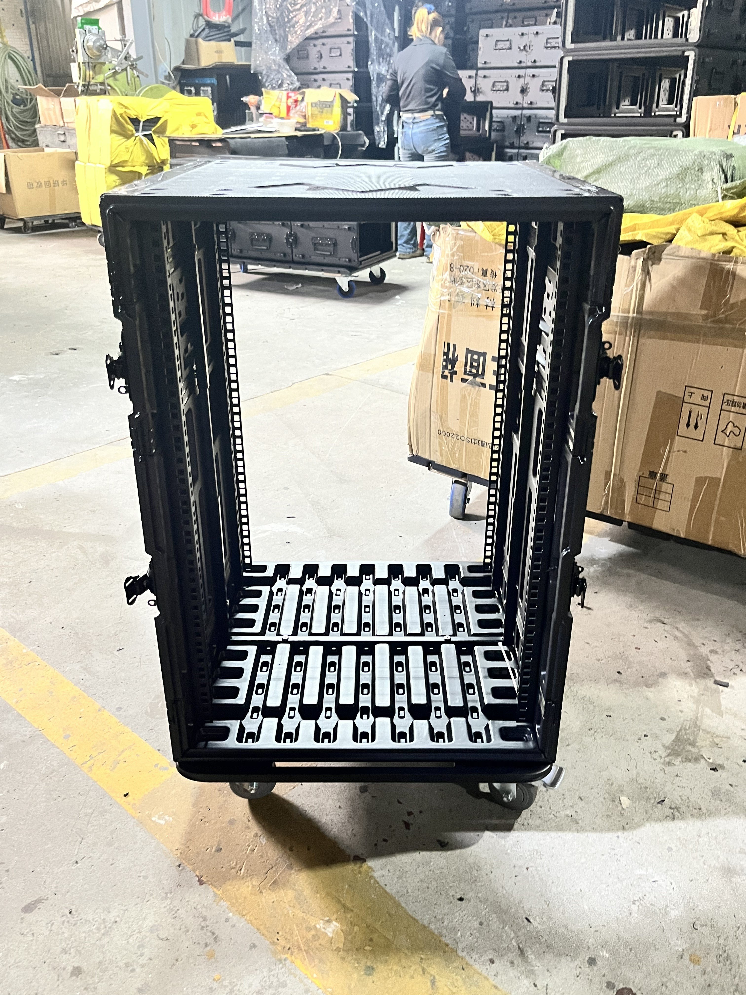 14U 16U Professional Audio black Tool Cases Sound Equipment PE plastic flight case