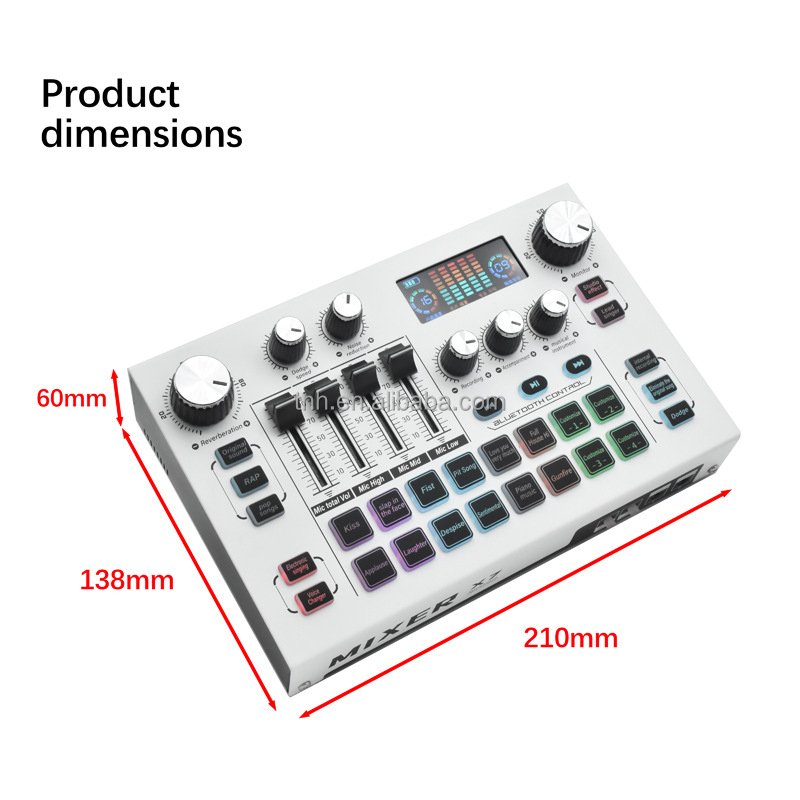 SC- X7 All-metal Audio Mixer Sound Card Equipment Wireless live sound card Set For Tiktok Mobile Phone Computer