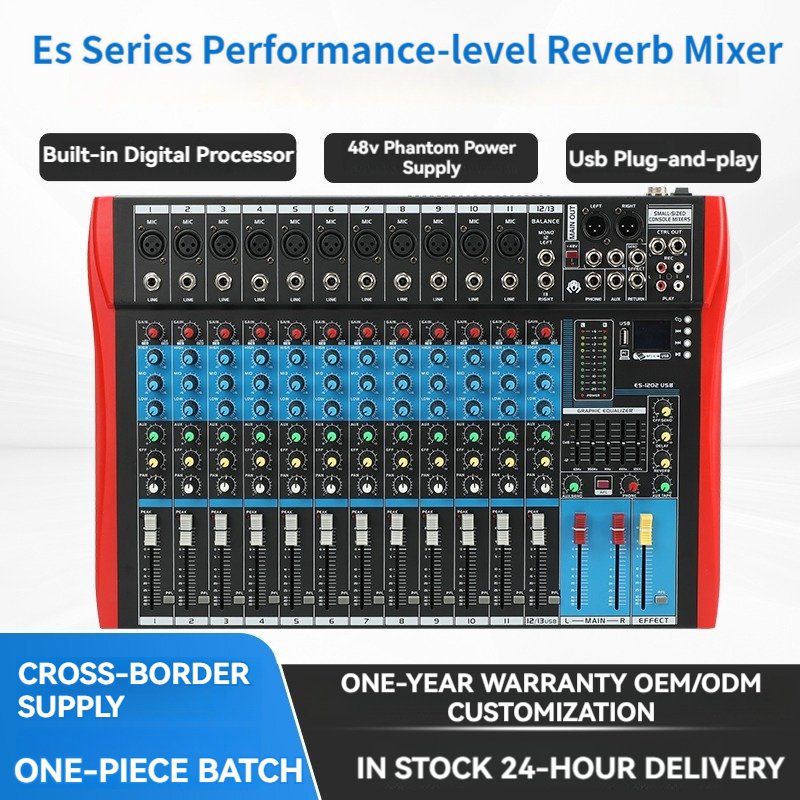 TEBO ES1202 12 channels Professional Audio mixer dj equipment Audio sound equipment for party