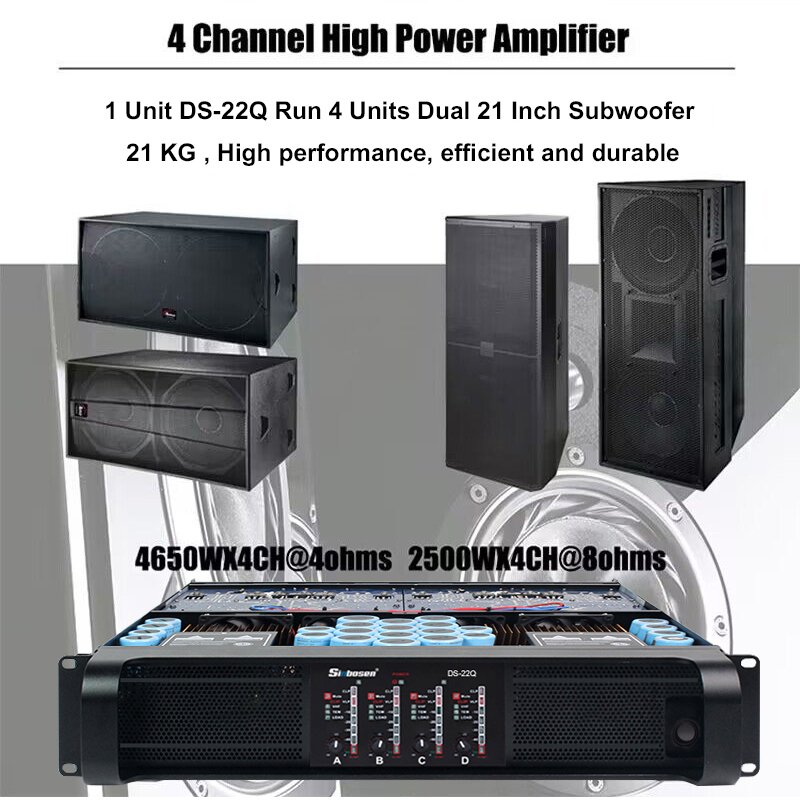 Sinbosen DS-22Q Class td 4 channel sound audio comparators amplifier 5000 watts professional power