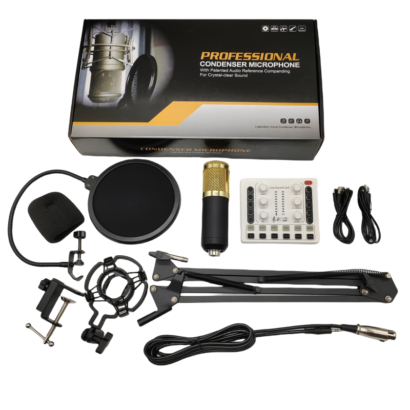 ISonger M8 Professional Audio Interface Sound Card Updated Music Studio Recording Podcast Equipment Noise Cancelling Feature