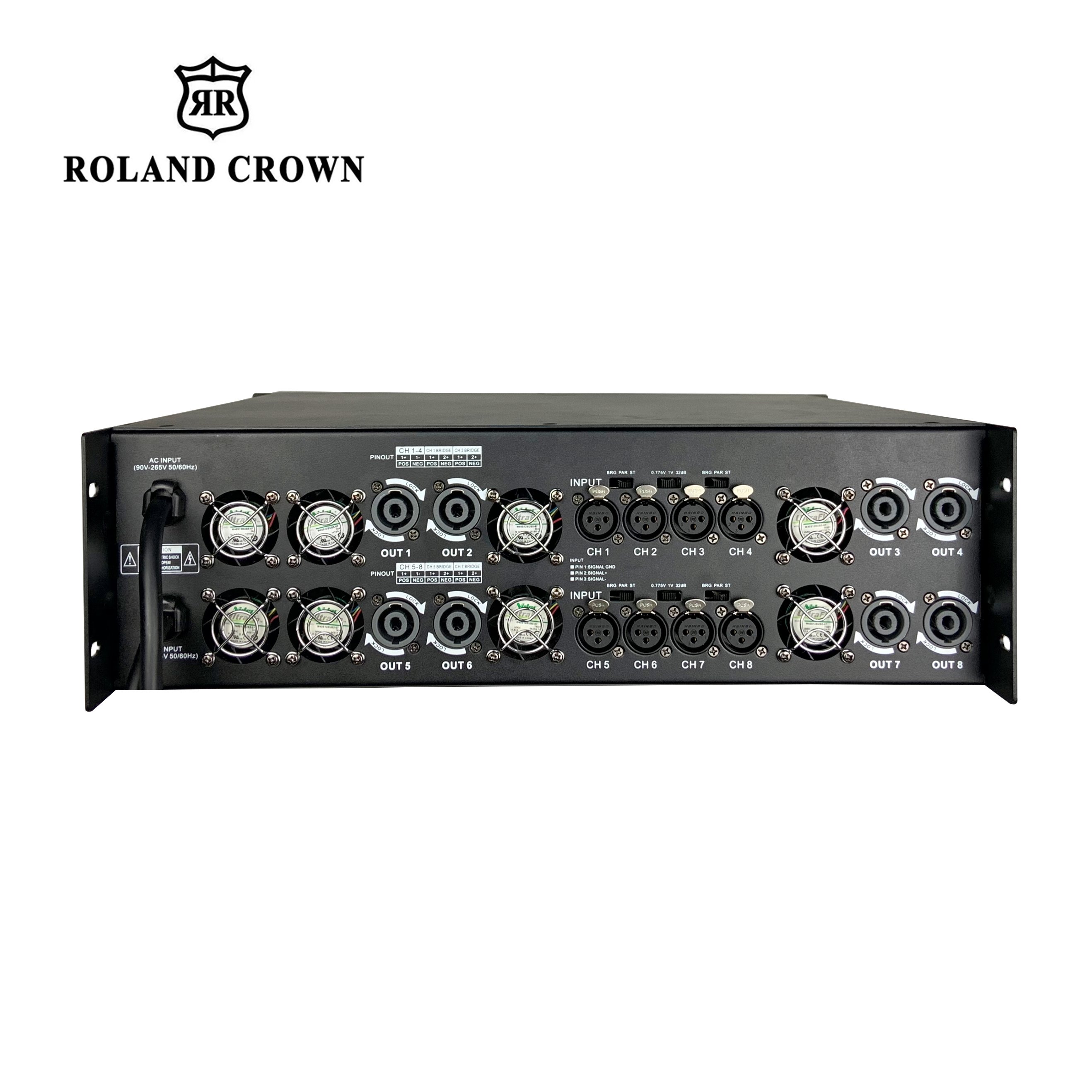 New technology 3U high power 8* 2000w professional outdoor speaker system stage performance bar professional power amplifier