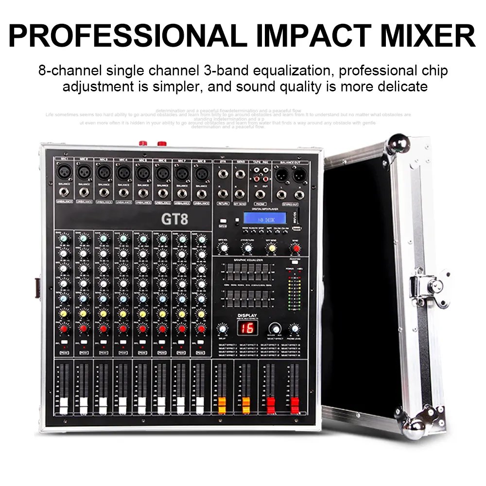 KP600 Professional 12-inch Speaker Audio System Sound Equipment/8 channels audio mixer /Speaker For Family party conference