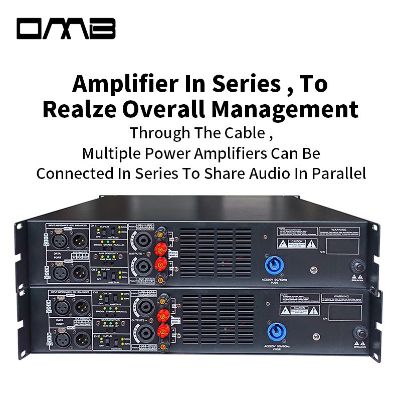 High-Power 8000W Class D Professional Amplifier: New Generation, Solid Aluminum Heat Sinks, Step Gain Control PXL380
