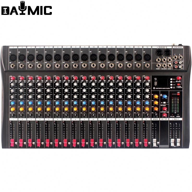 AOSHEN 6/8/12/16 Channels Build In BT USB Jack 16 DSP Echo Effects Sound Powered Mixer 8 16 Channel