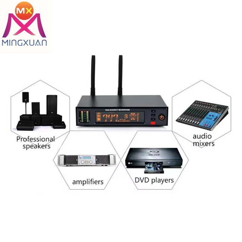 Single Channel UHF professional digital wireless microphone system True Diversity