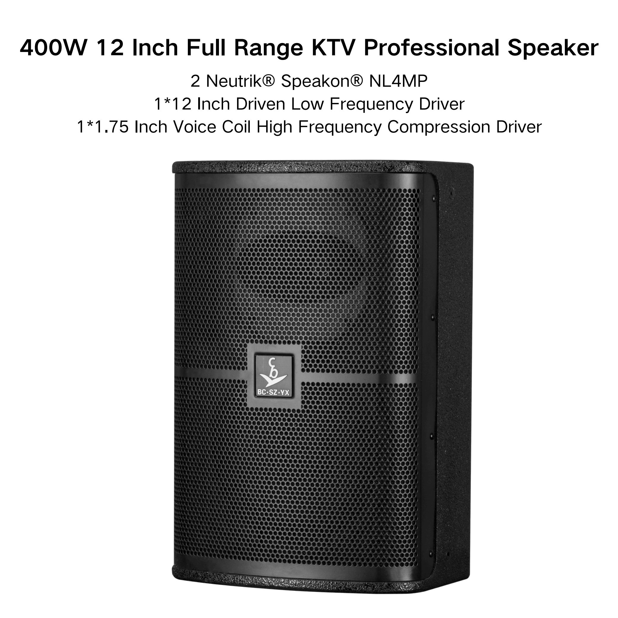 Professional Audio 450W 12-Inch Professional Speaker (2-Way Bass Reflex) Multi-Purpose Professional Speakers