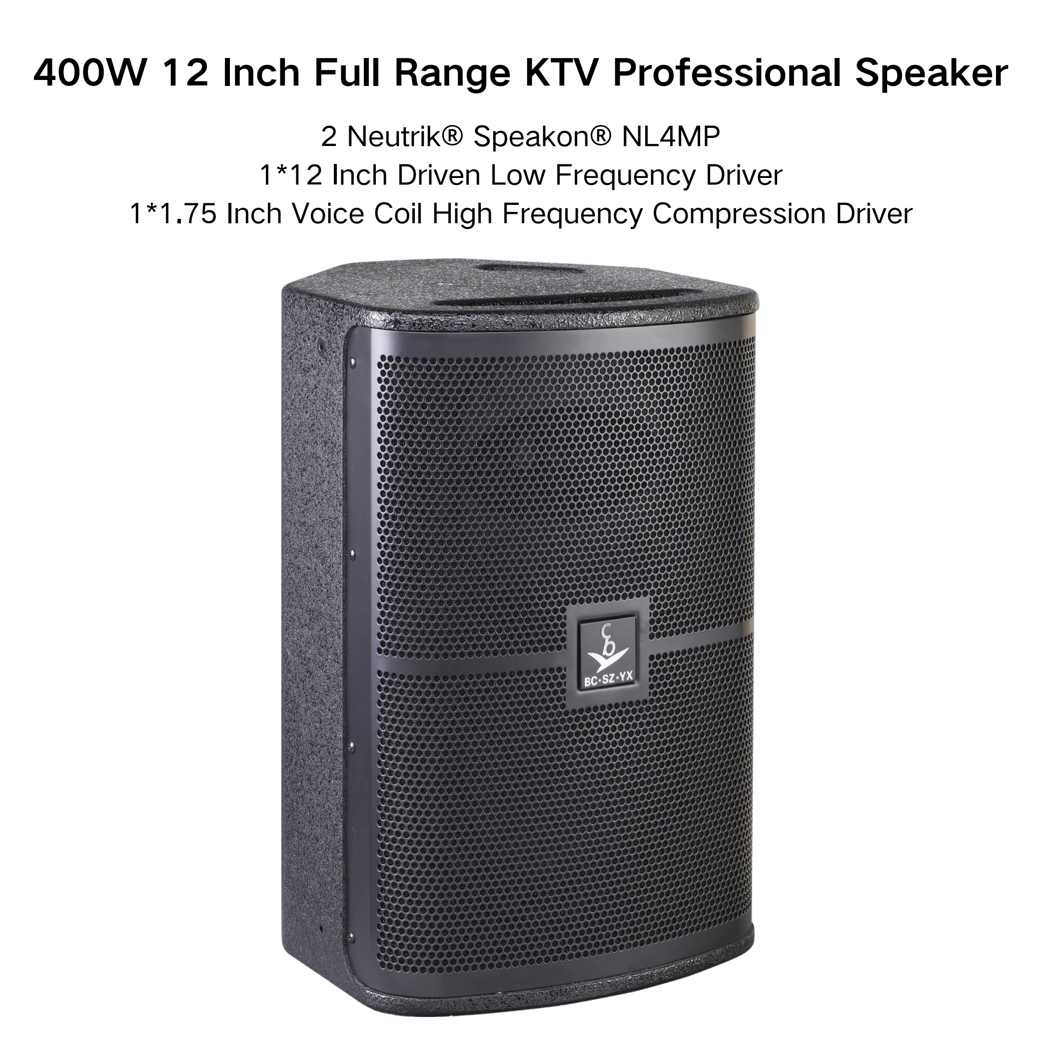Professional Audio 450W 12-Inch Professional Speaker (2-Way Bass Reflex) Multi-Purpose Professional Speakers