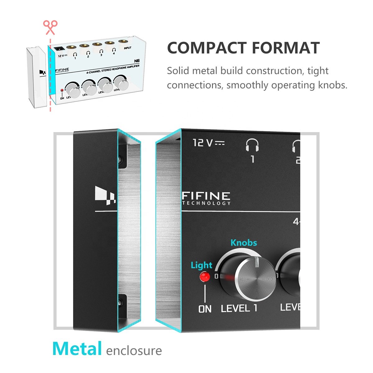 Fifine N6 Portable DJ Amplifier 4 Channel professional Mini Amplifiers audio Sound Equipment Power Amplifier