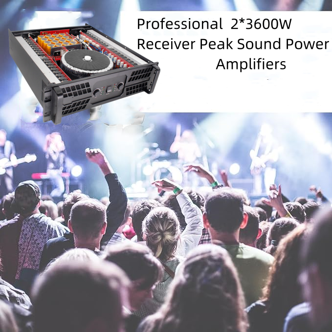 Portable Voice Amplifier Two Channel Professional Sound 2*3600W Receiver Peak Sound Mixer Power Amplifiers Audio DJ Amplifier