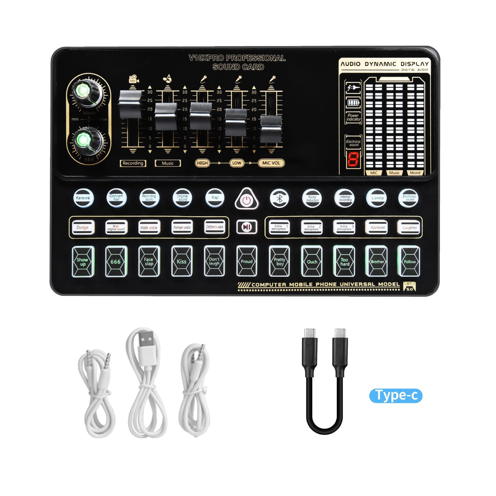 BM800 Microphone Computer Mobile Phone Sound Card Live Broadcast Equipment Recording Set/professional Mic Sound Card Kit 5V