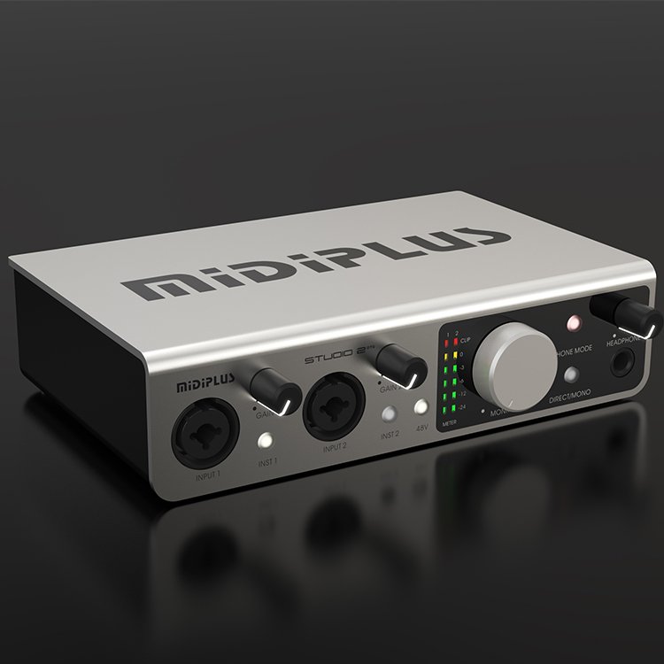 Midiplus Studio 2 OTG Professional Studio Audio Interface 2 in 2 out USB Audio Mixer Recording Podcast Sound Card for Music Love