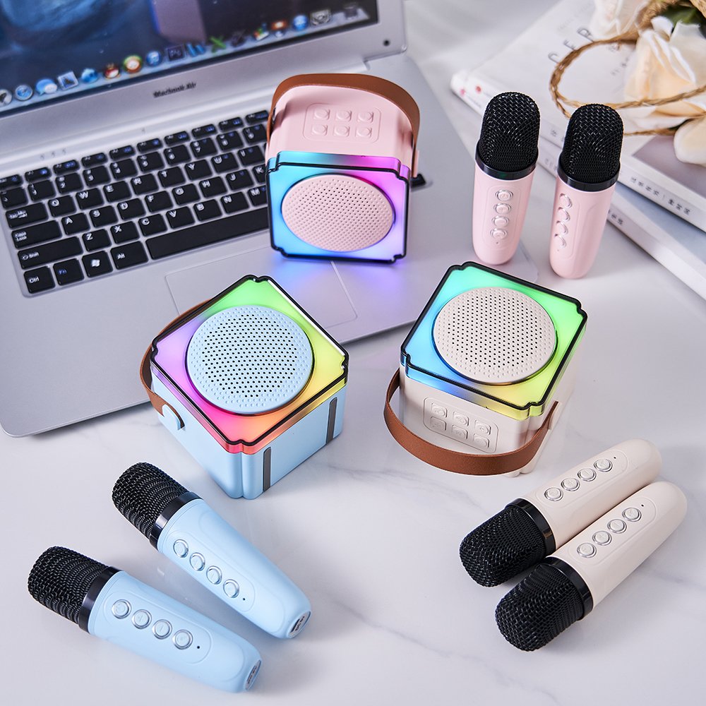 Professional Ktv Araoke Mini Bluetooth Box Karaoke Speaker Home With Magnetic Party Wireless Portable Microphones
