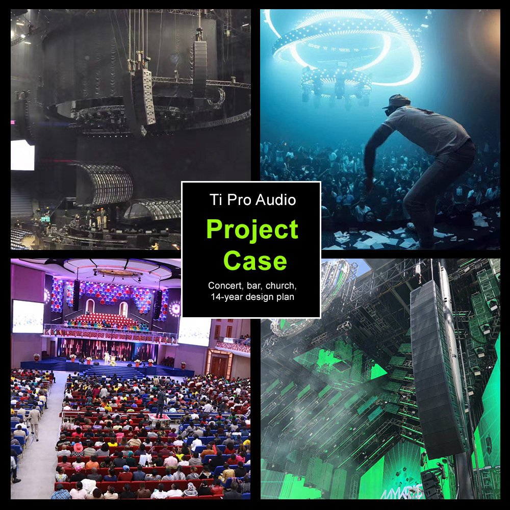Professional stage line array sound equipment LED screen shaking head lights various stage equipment integration project