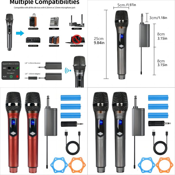 Professional Audio Equipment Best Sound Karaoke Microphone Charging Handheld Cordless Wireless Microphone