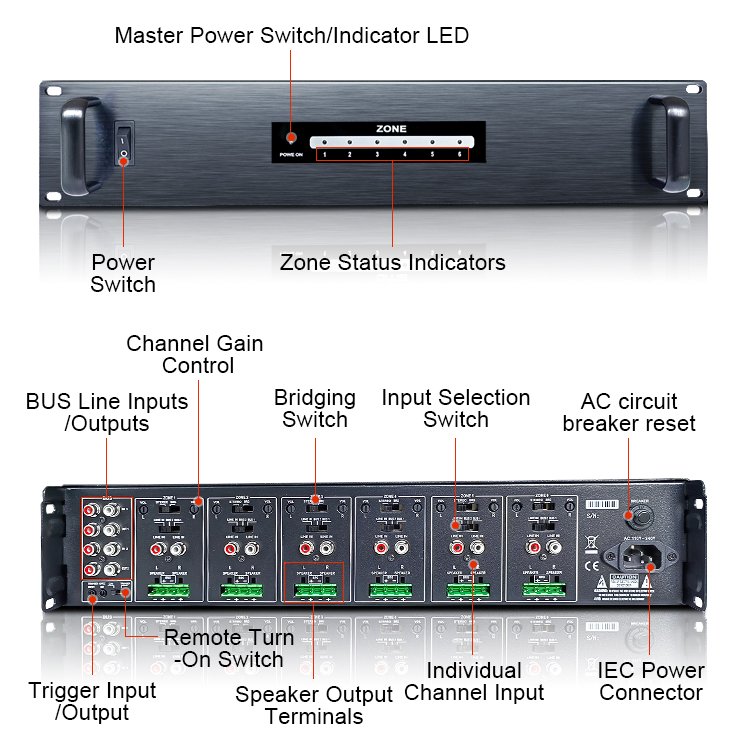 1800W 12 channel class d Professional audio PA high 2u power public address system subwoofer Amplifier
