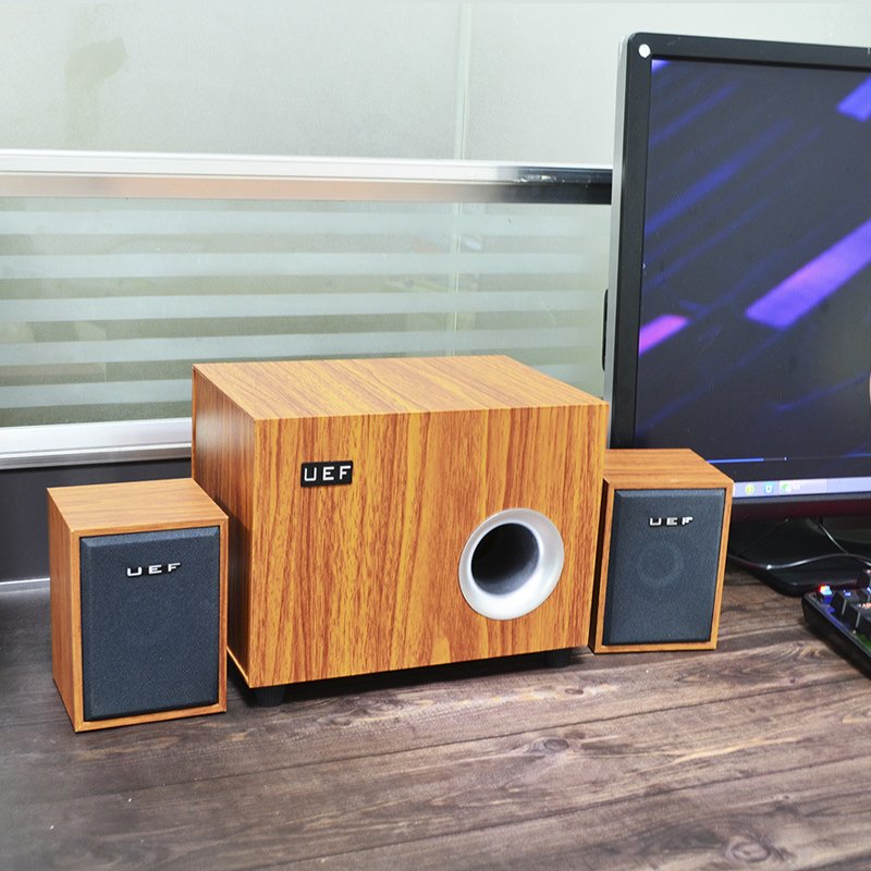 3 horns Wooden Desktop speaker portable Laptop amplifiers audio accessories factory price