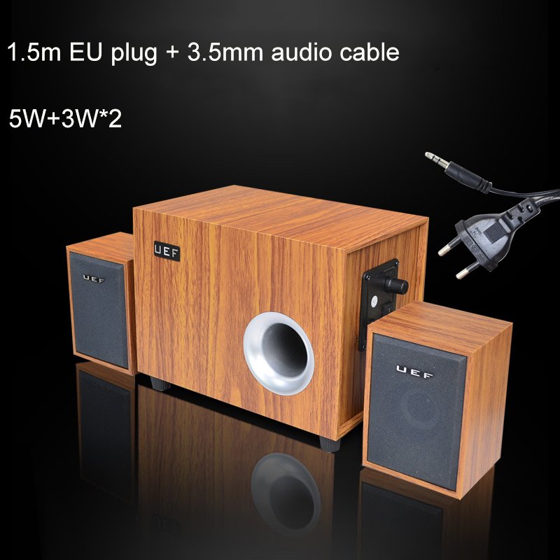3 horns Wooden Desktop speaker portable Laptop amplifiers audio accessories factory price