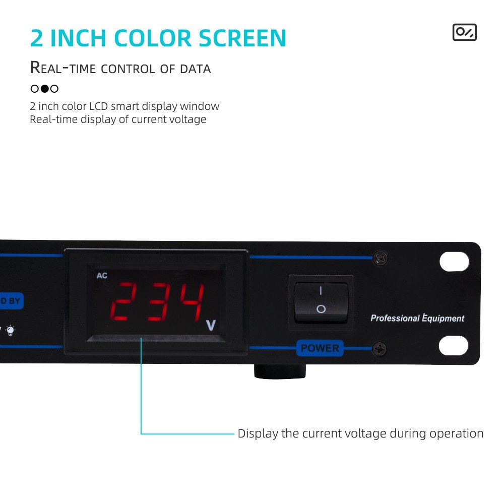 8 Channel Power Sequencer Controller Power Supply Sound Equipment Amp Line Array Speakers Stage Meeting Audio with LED Display