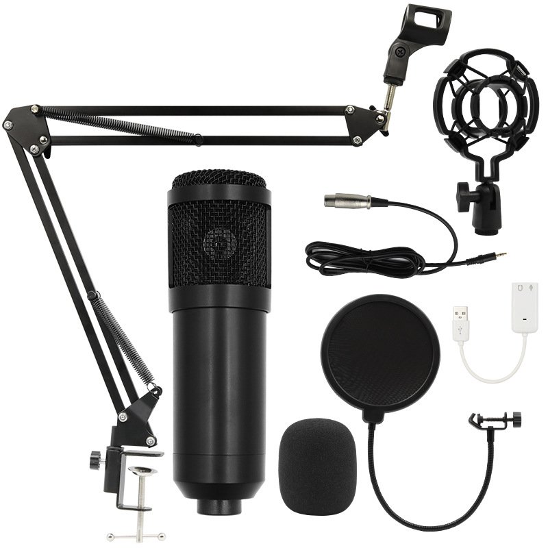 BM800 Condenser Microphone Kit with V8 Sound Card Set Live Streaming Mic Multi-function tarjeta de sonido Podcast Microfono