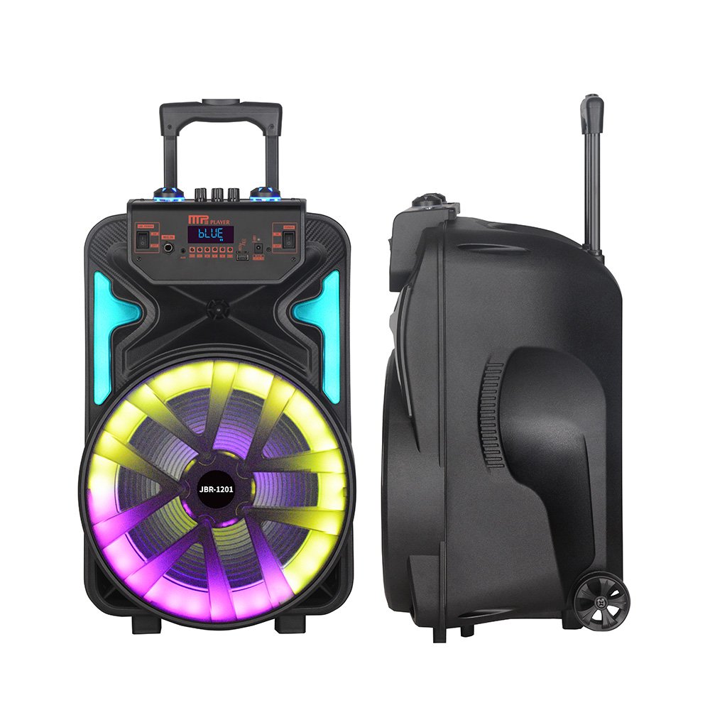JBR-1201 Trolley 12 inch powerful supper bass Wireless Portable BT Speaker Stereo Karaoke Party DJ active hifi sound box Speaker