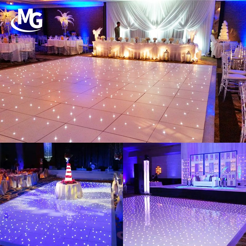 White Full Color Interactive Flashing Portable LED Starlit Wedding Dance Floor