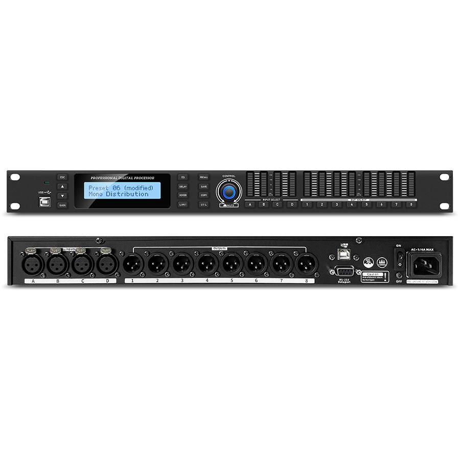 XTB480 sound equipment Professional digital audio processor 4 input 8 output audio FIR processor system PRO audio processor