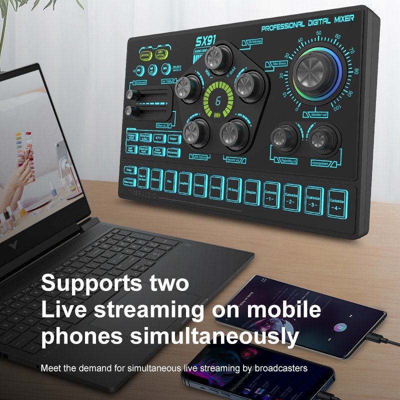 Support 2 MIC 2 Phones Living High Quality Professional Recording Studio Equipment Soundcard Interface Podcast Equipment