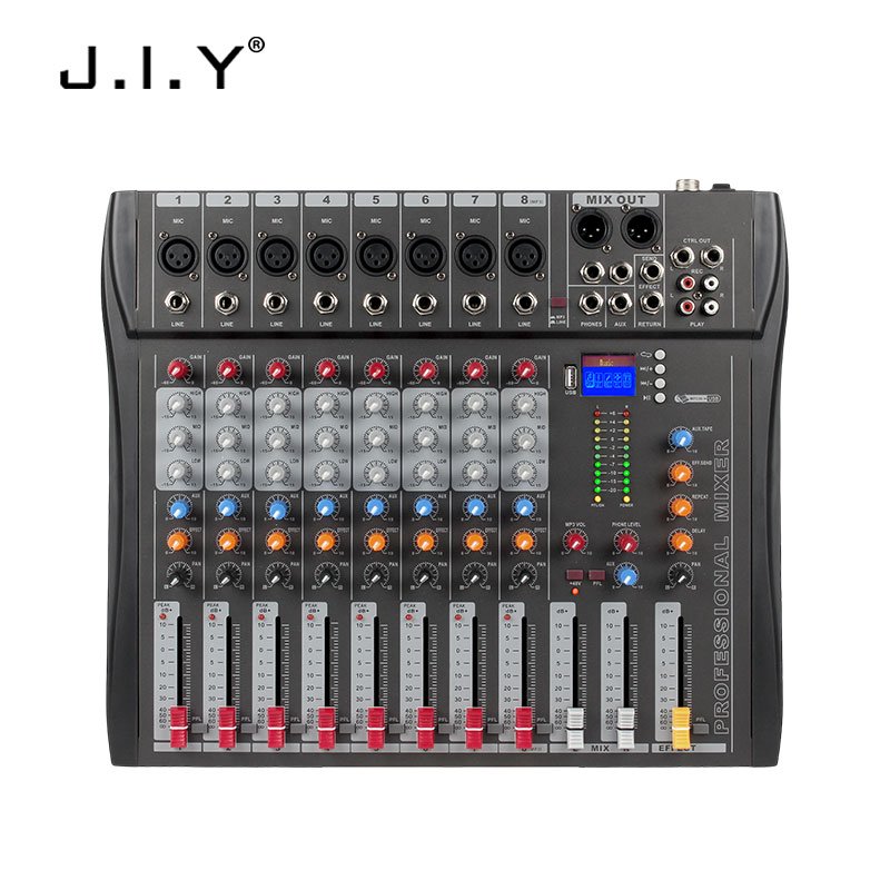 CT6 6 Channel Blueteeth Mixer Audio Effect Sound Mixing Console Equipment USB 48V DJ Mixing Studio Equipment