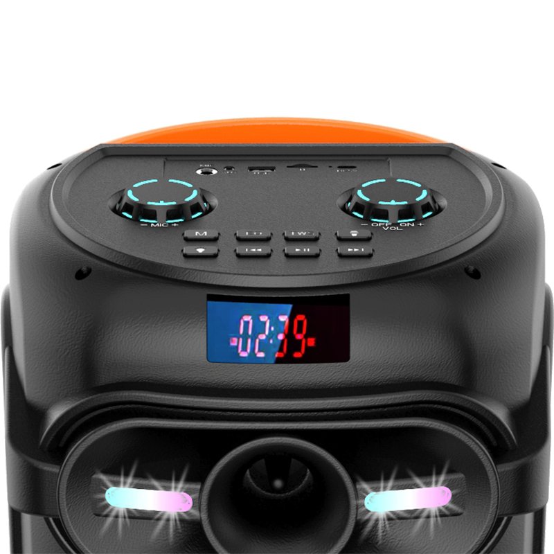 ABS8201 Double 8 inch Outdoor Wireless Blue-tooth Party Karaoke Speaker with Wireless Mic Portable RGB Light Bass Woofer speaker