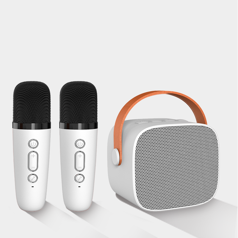Speaker With Wireless Mic Small Bluetooth Mike Portable Sound System Karaoke Mini Microphone Machine For Kids